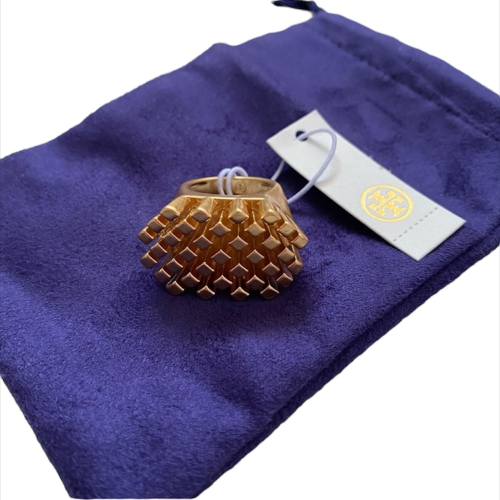 NWT Tory Burch gold spiked statement ring